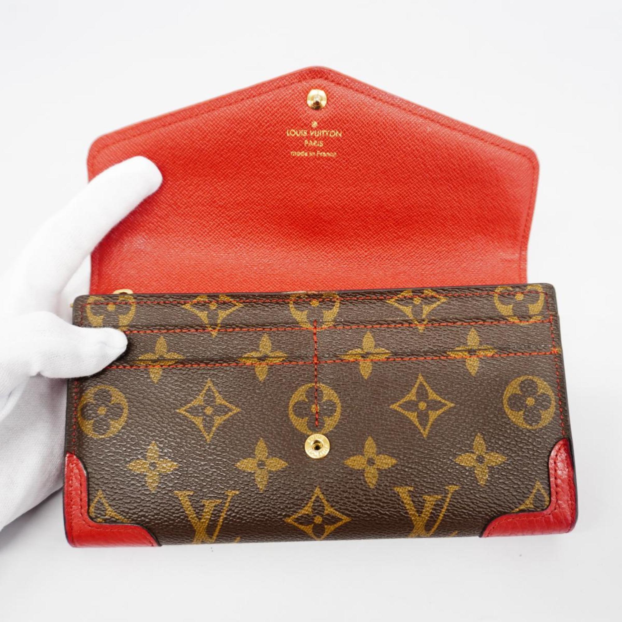 Louis Vuitton Long Wallet Monogram Retiro Portofeuil Sarah M61184 Cerise Ladies