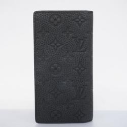 Louis Vuitton Long Wallet Monogram Taurillon Portefeuille Brazza M69038 Noir Men's