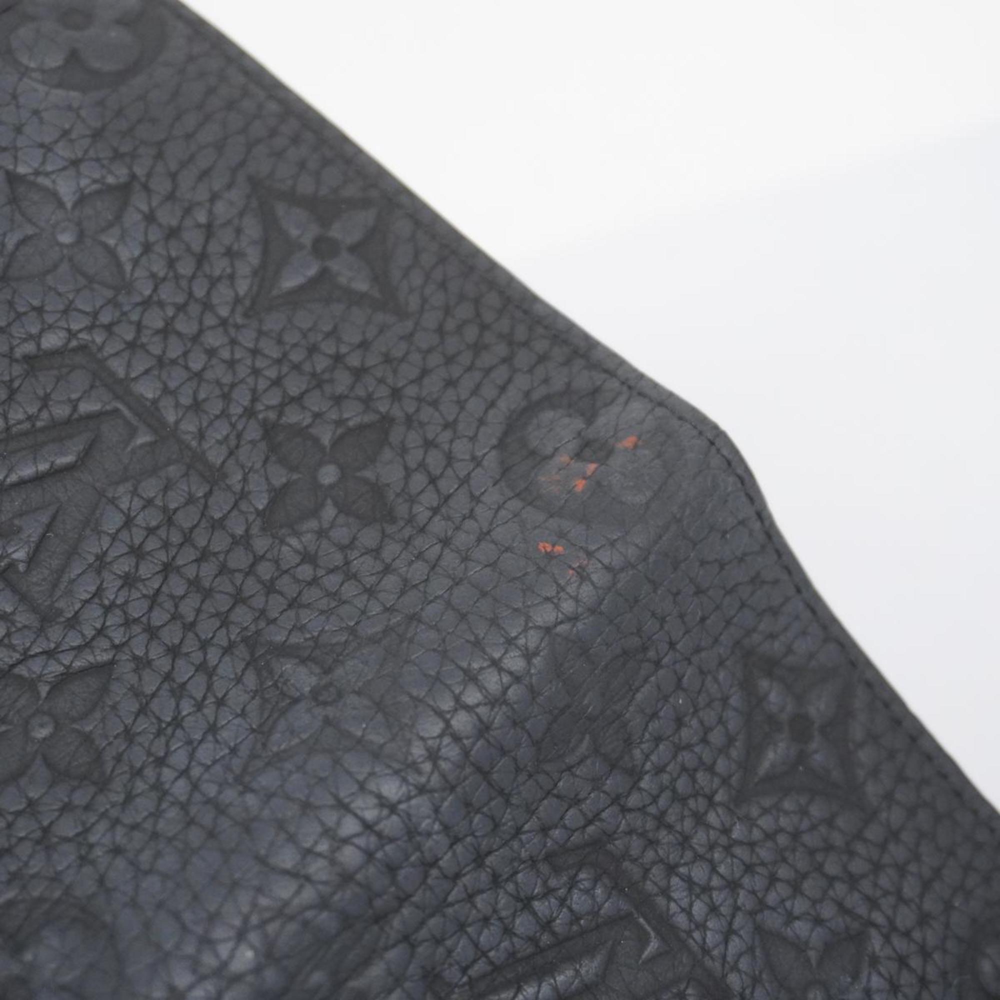 Louis Vuitton Long Wallet Monogram Taurillon Portefeuille Brazza M69038 Noir Men's