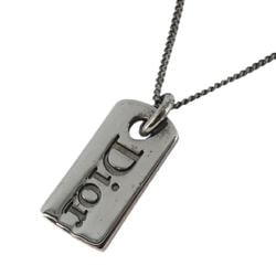 Christian Dior Necklace Plate Gunmetal Grey Women's