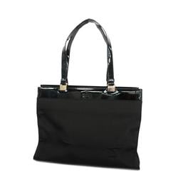 Gucci Tote Bag 002 1039 Nylon Canvas Patent Leather Black Women's