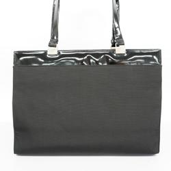 Gucci Tote Bag 002 1039 Nylon Canvas Patent Leather Black Women's