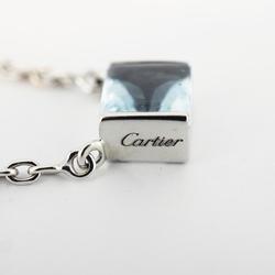 Cartier Tank Necklace K18WG White Gold Aquamarine Women's