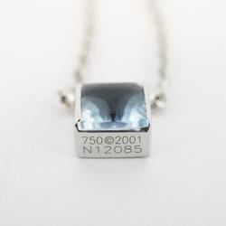 Cartier Tank Necklace K18WG White Gold Aquamarine Women's