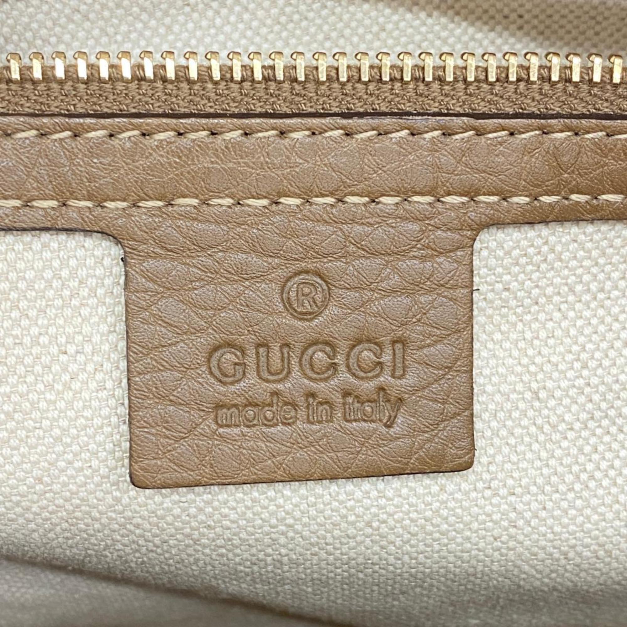 Gucci Flora Handbag 247205 Canvas Brown White Champagne Women's