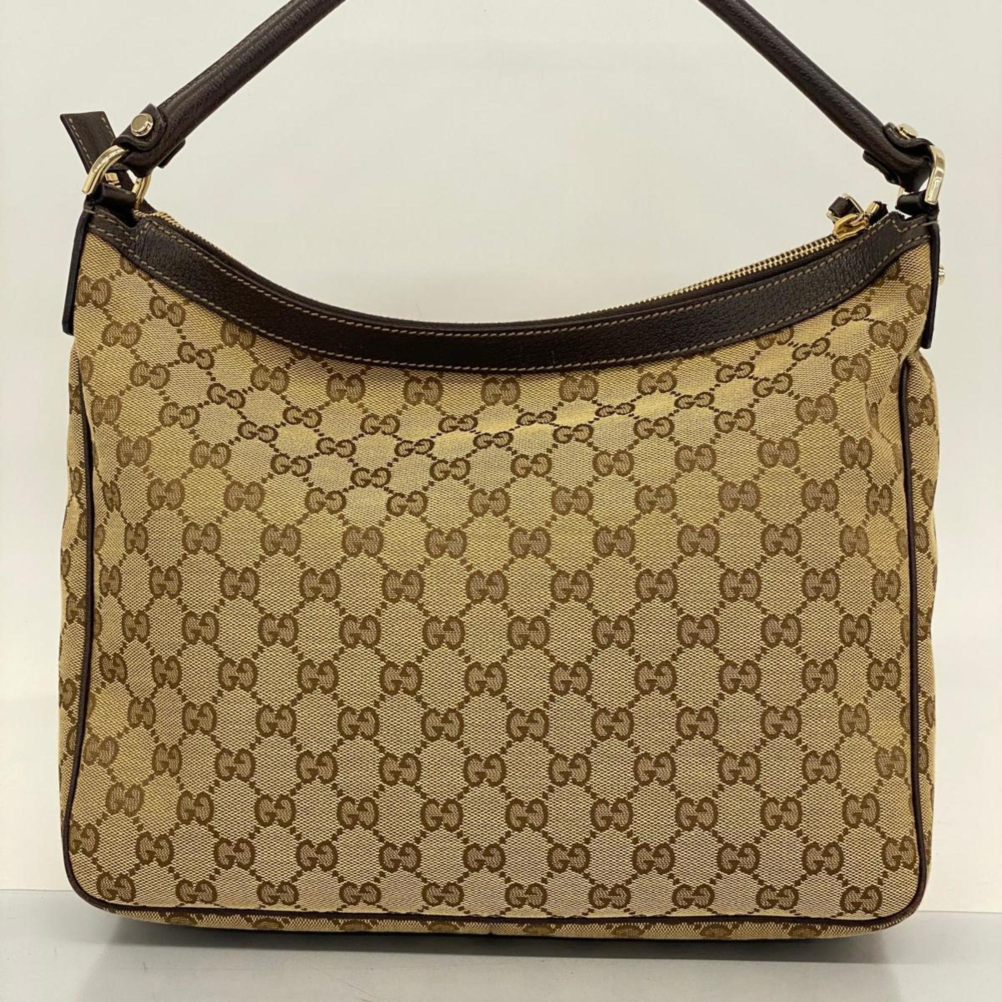 Gucci Shoulder Bag GG Canvas Abby 153025 Brown Champagne Women's