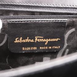 Salvatore Ferragamo Handbag Gancini Leather Black Women's