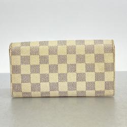 Louis Vuitton Long Wallet Damier Azur Portefeuille Sarah N61735 White Ladies