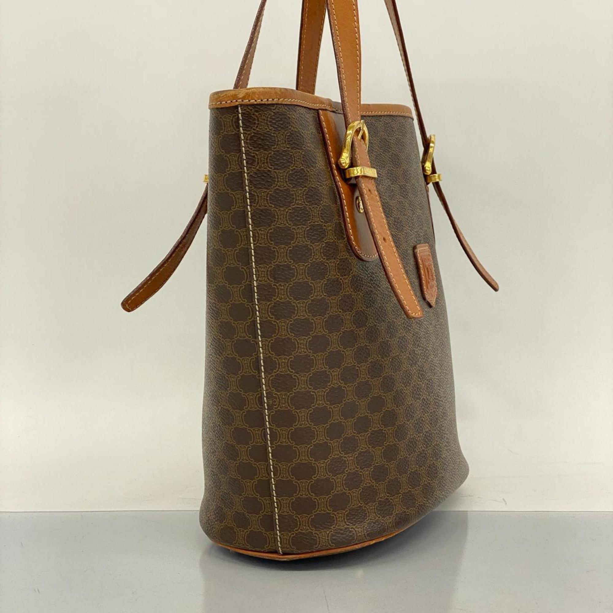 Celine Tote Bag Macadam Brown Women's