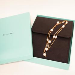 Tiffany Necklace Pearl by the Yard K18PG Pink Gold Women's