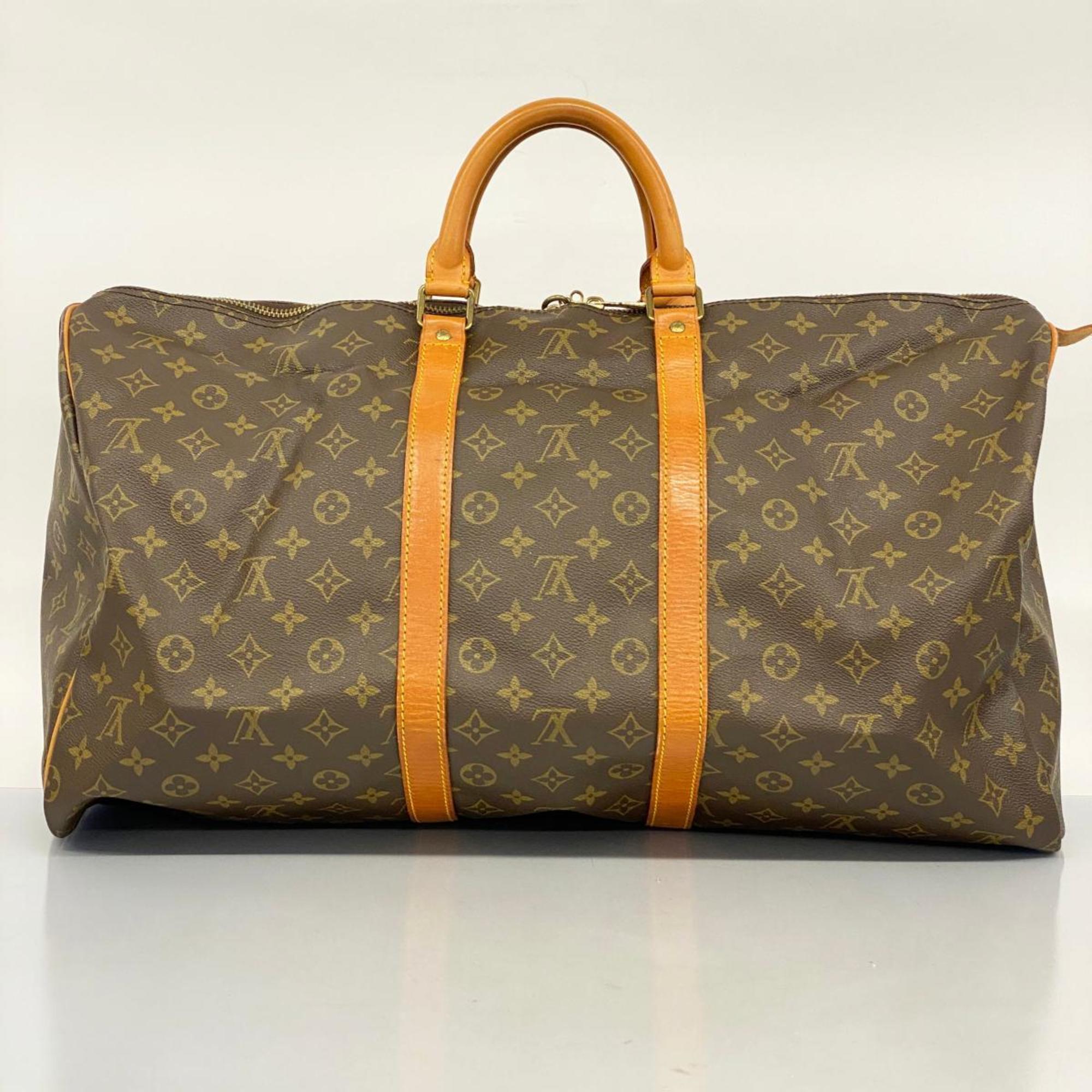 Louis Vuitton Boston Bag Monogram Keepall 55 M41424 Brown Men's Women's