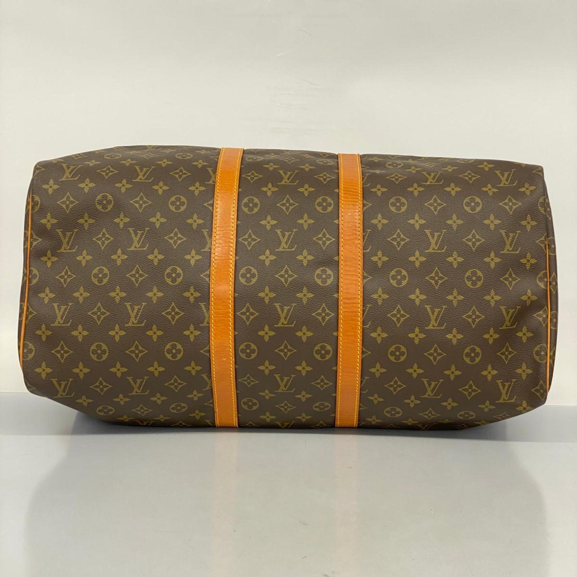 Louis Vuitton Boston Bag Monogram Keepall 55 M41424 Brown Men's Women's