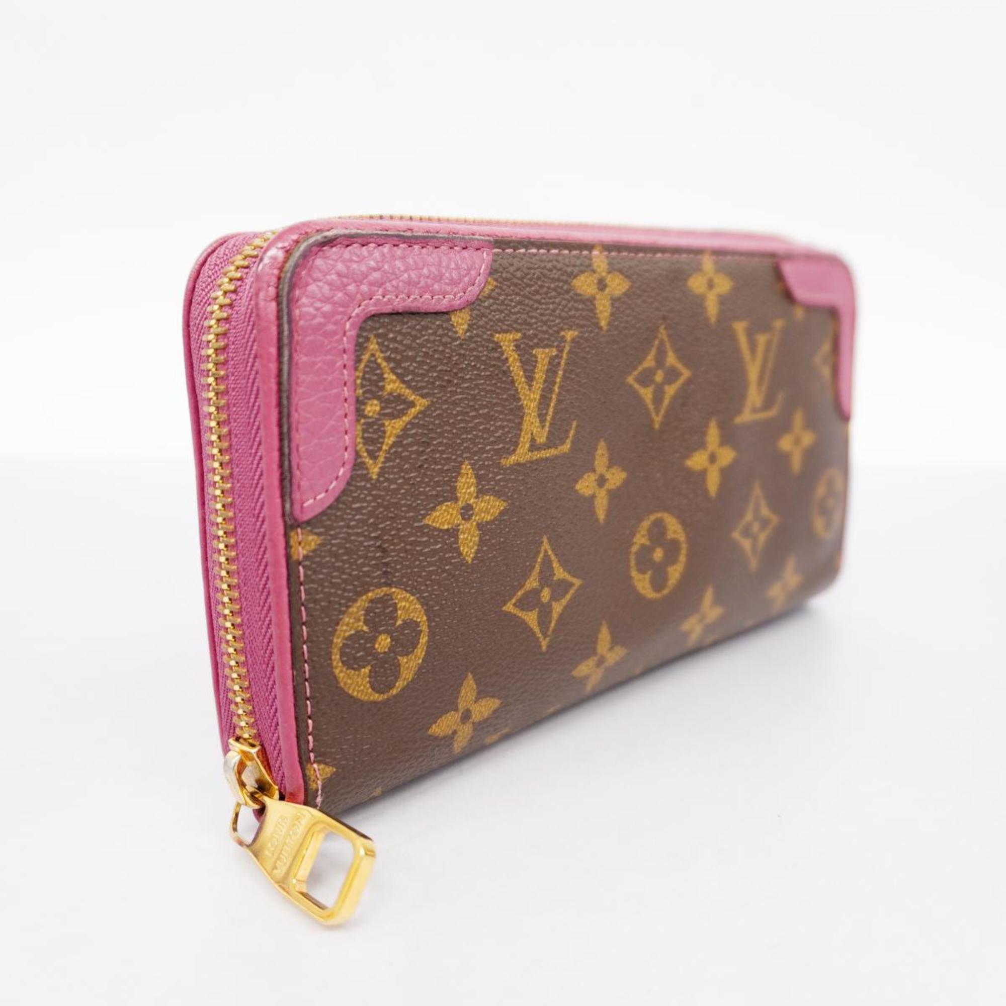 Louis Vuitton Long Wallet Monogram Zippy Retiro M64151 Rose Bruyere Ladies