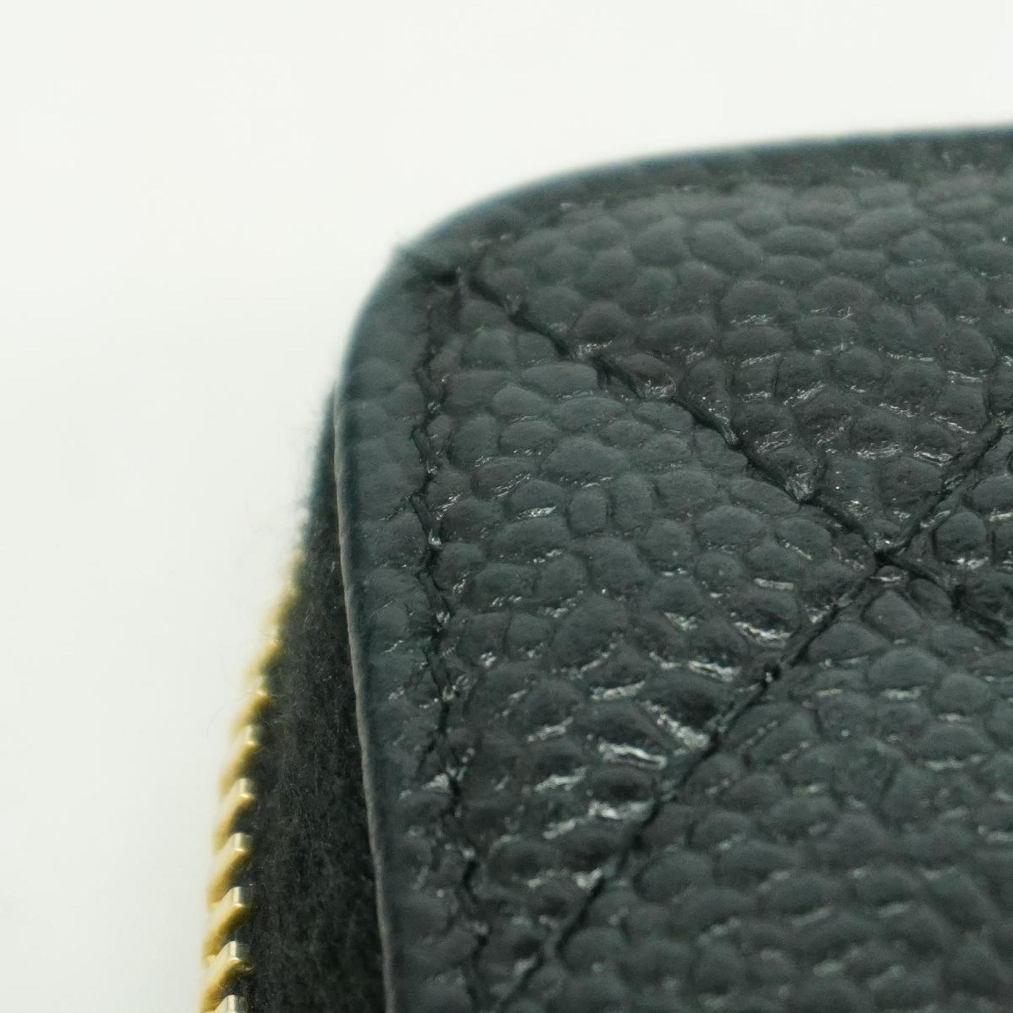 Chanel Long Wallet Matelasse Caviar Skin Black Women's