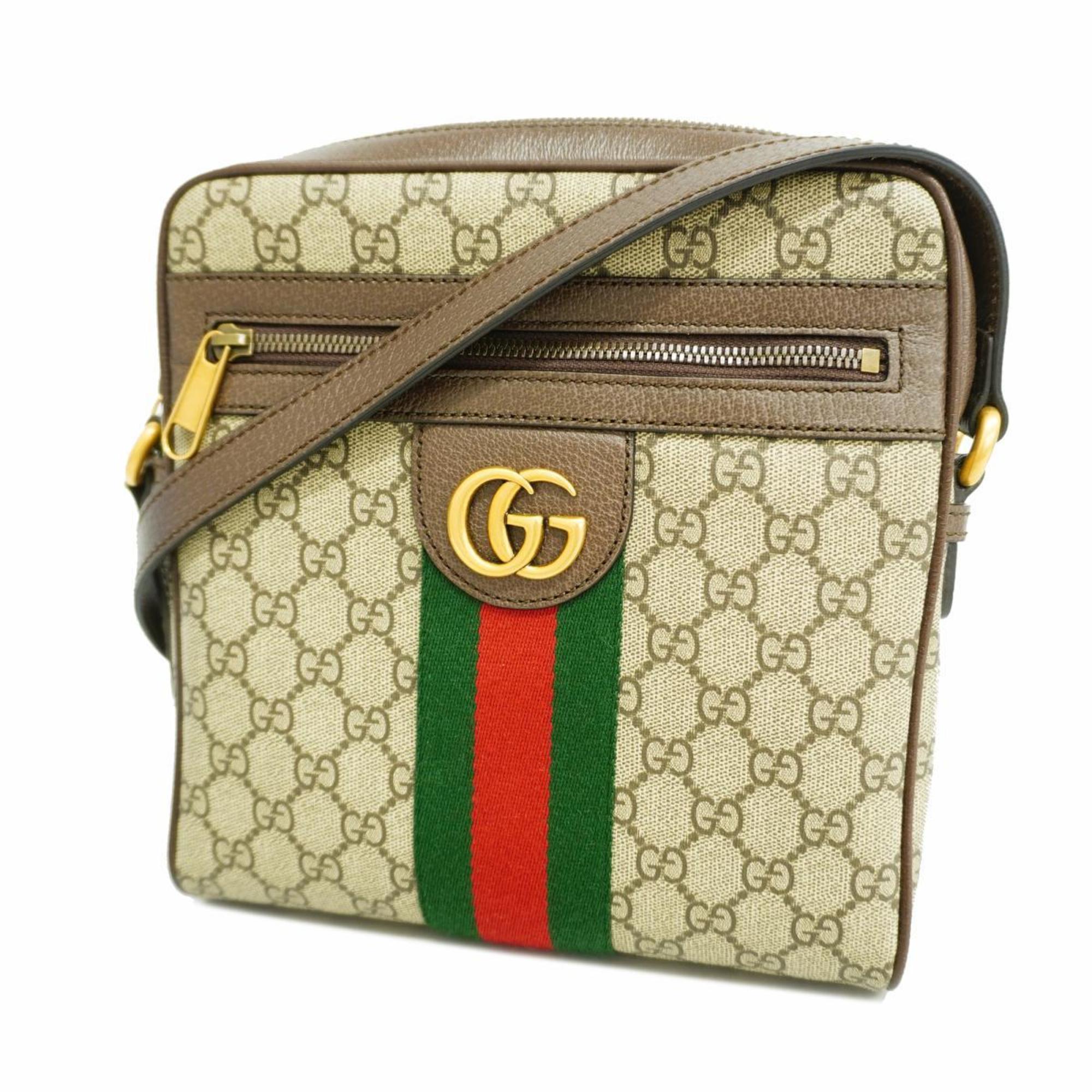 Gucci Shoulder Bag Ophidia 547926 Leather Brown Women's