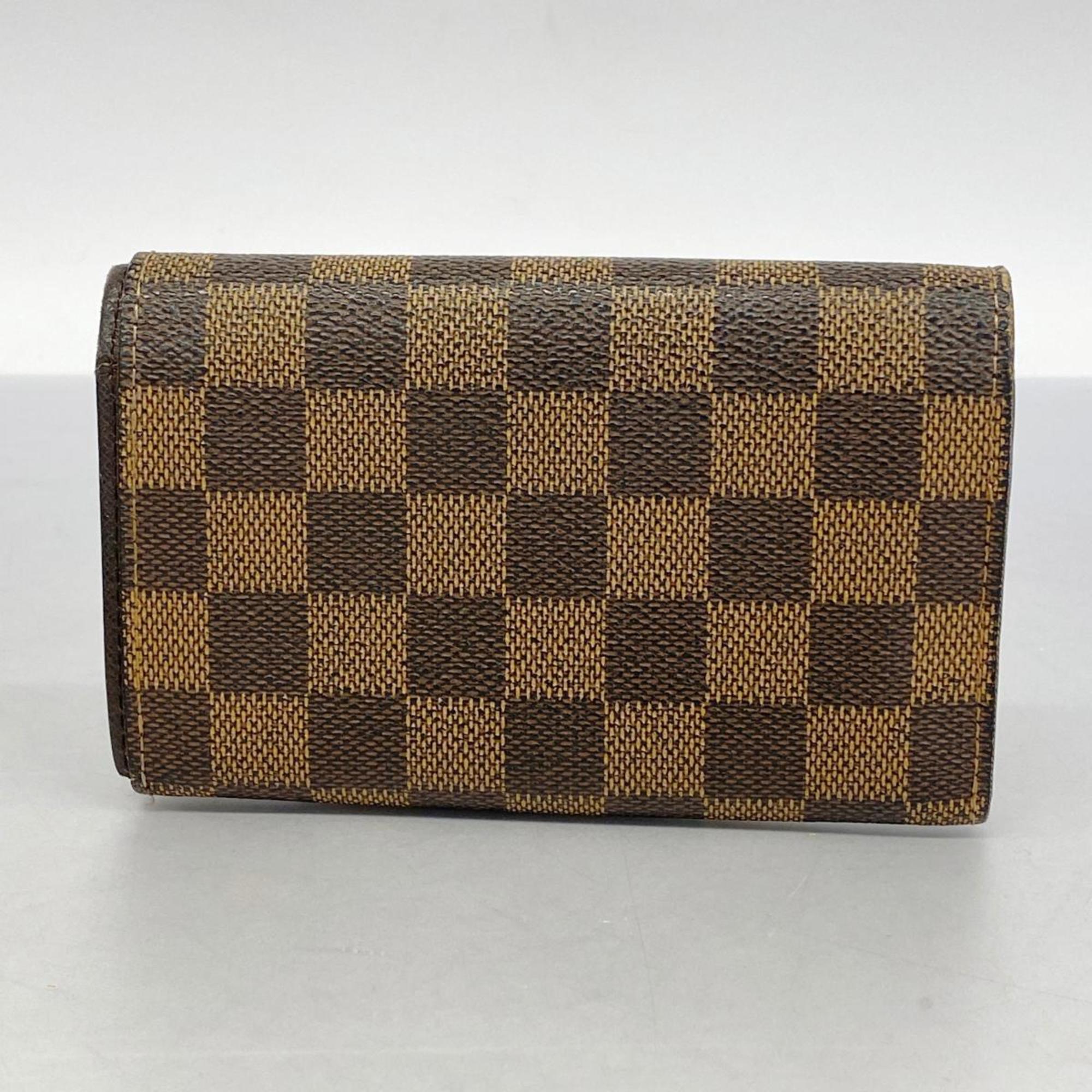 Louis Vuitton Wallet Damier Porte Monnaie Biet Tresor N61730 Ebene Men's Women's