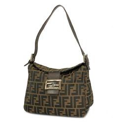 Fendi handbag Zucca nylon canvas brown ladies