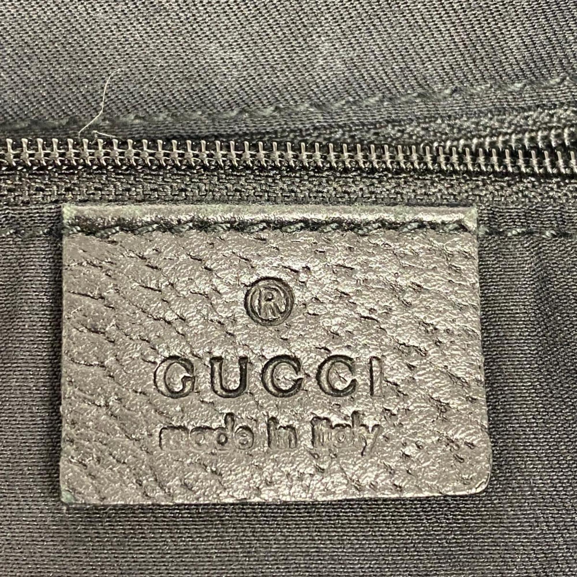 Gucci Tote Bag GG Canvas 130736 Black Champagne Women's