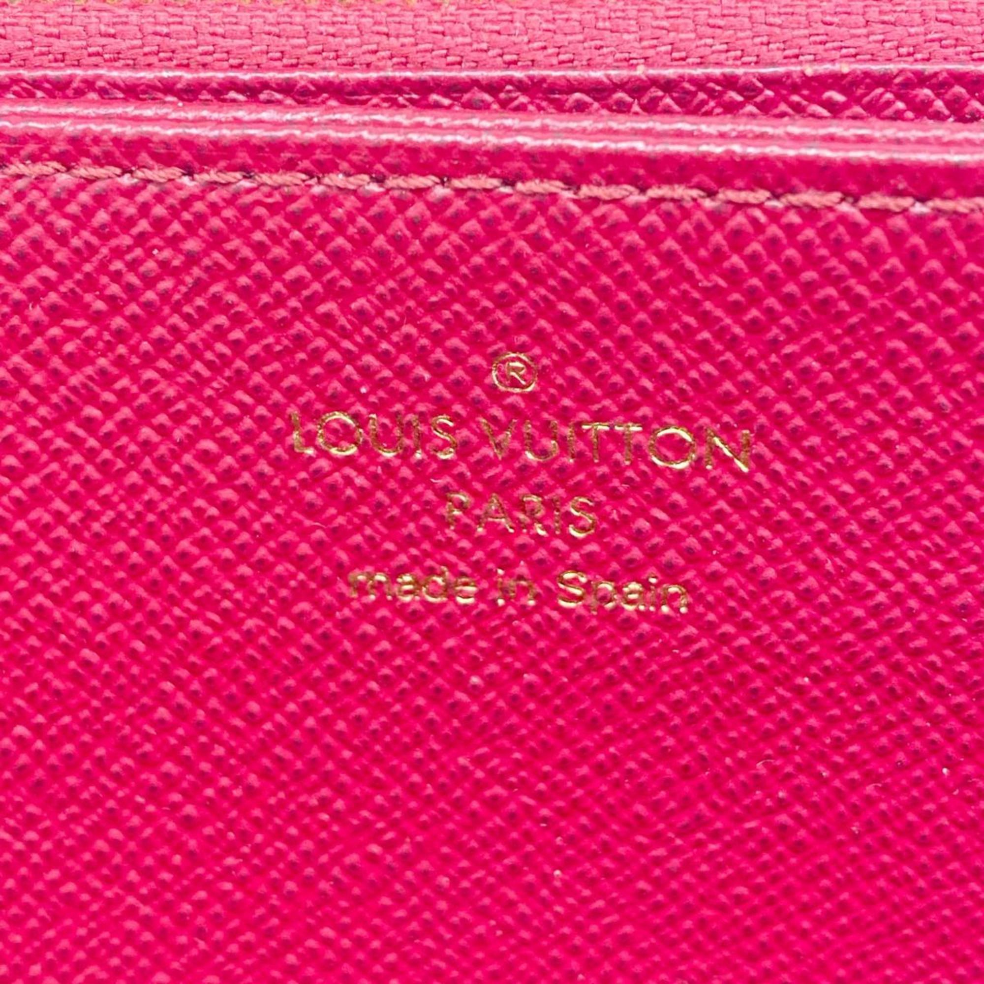 Louis Vuitton Long Wallet Monogram Zippy M41895 Fuchsia Ladies