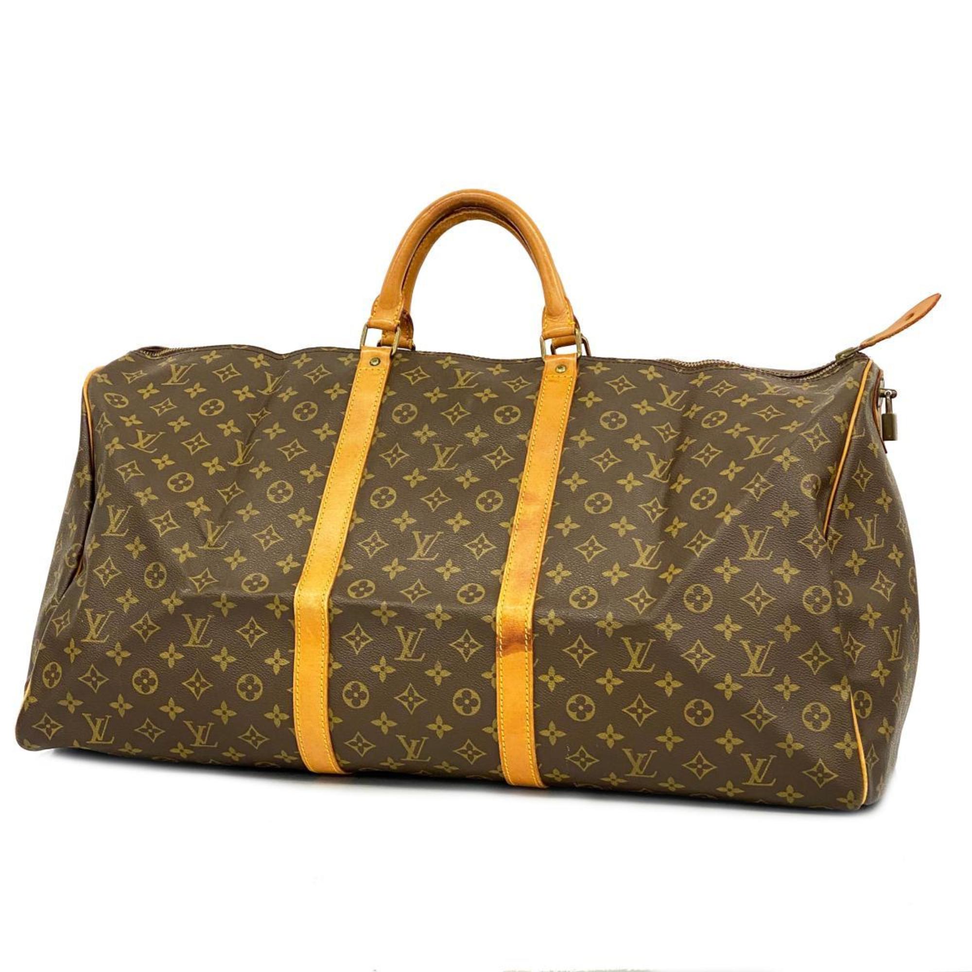 Louis Vuitton Boston Bag Monogram Keepall 60 M41422 Brown Men's Women's