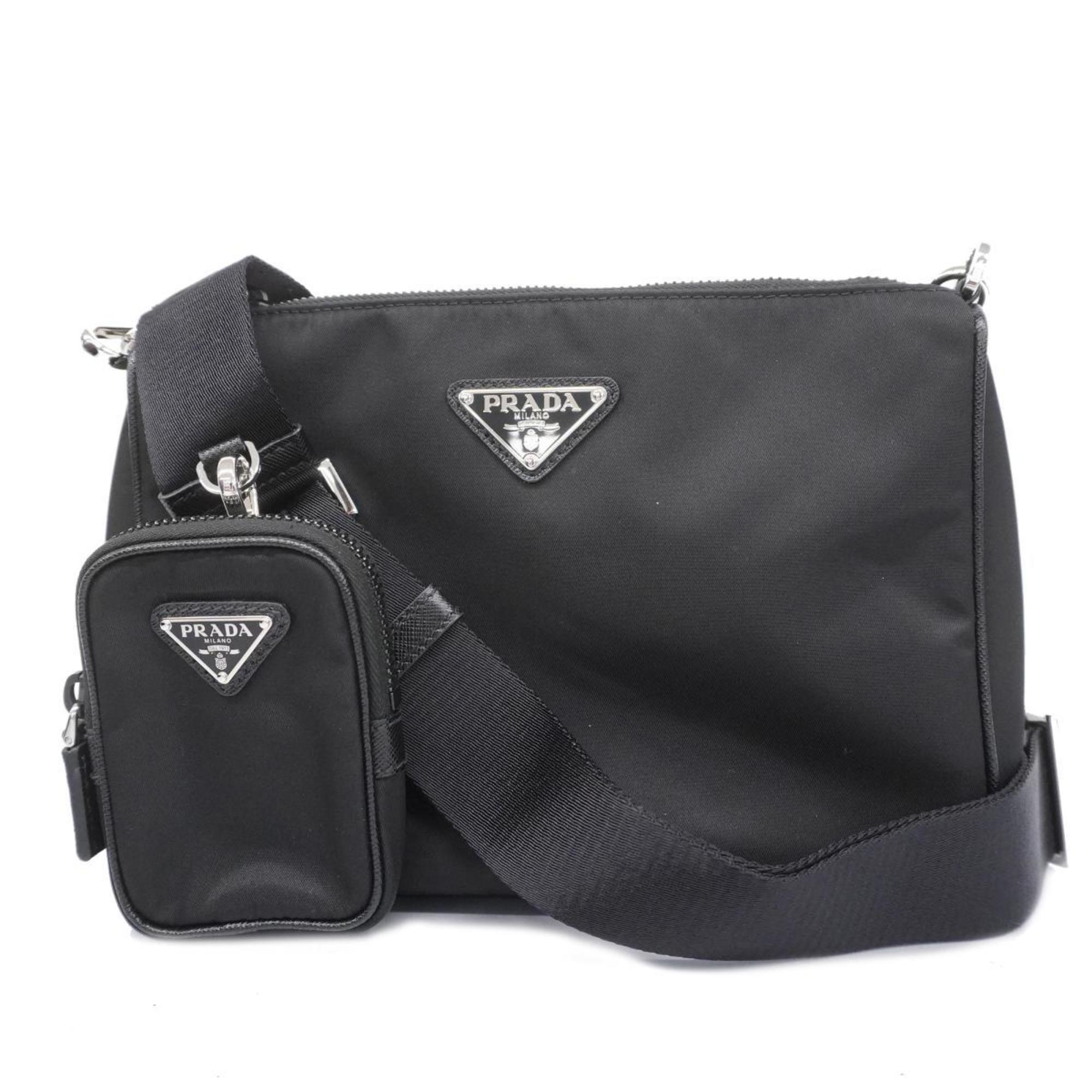 Prada Shoulder Bag Nylon Black Women's