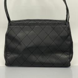 Chanel Shoulder Bag Matelasse Lambskin Black Women's