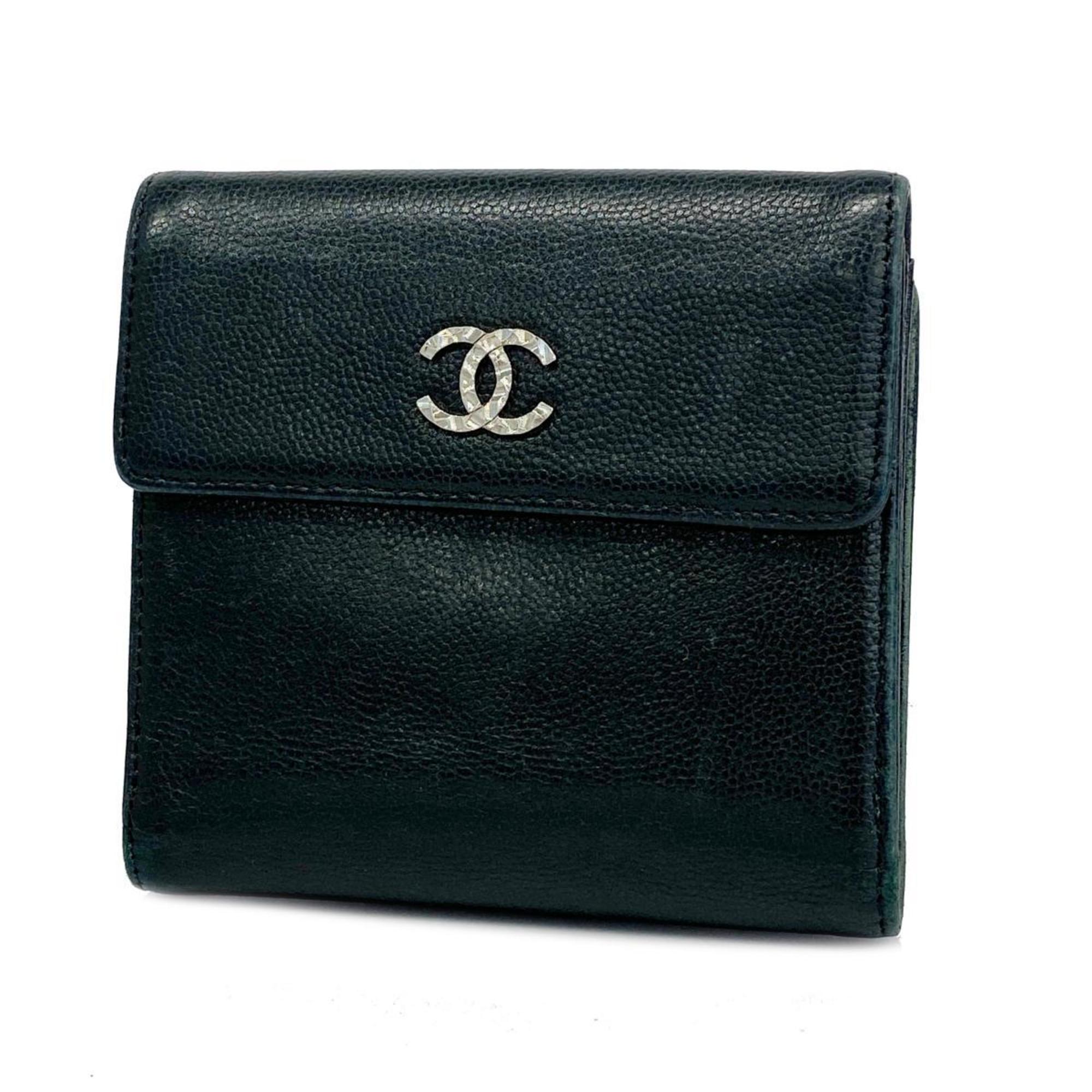 chanel wallet caviar skin black ladies