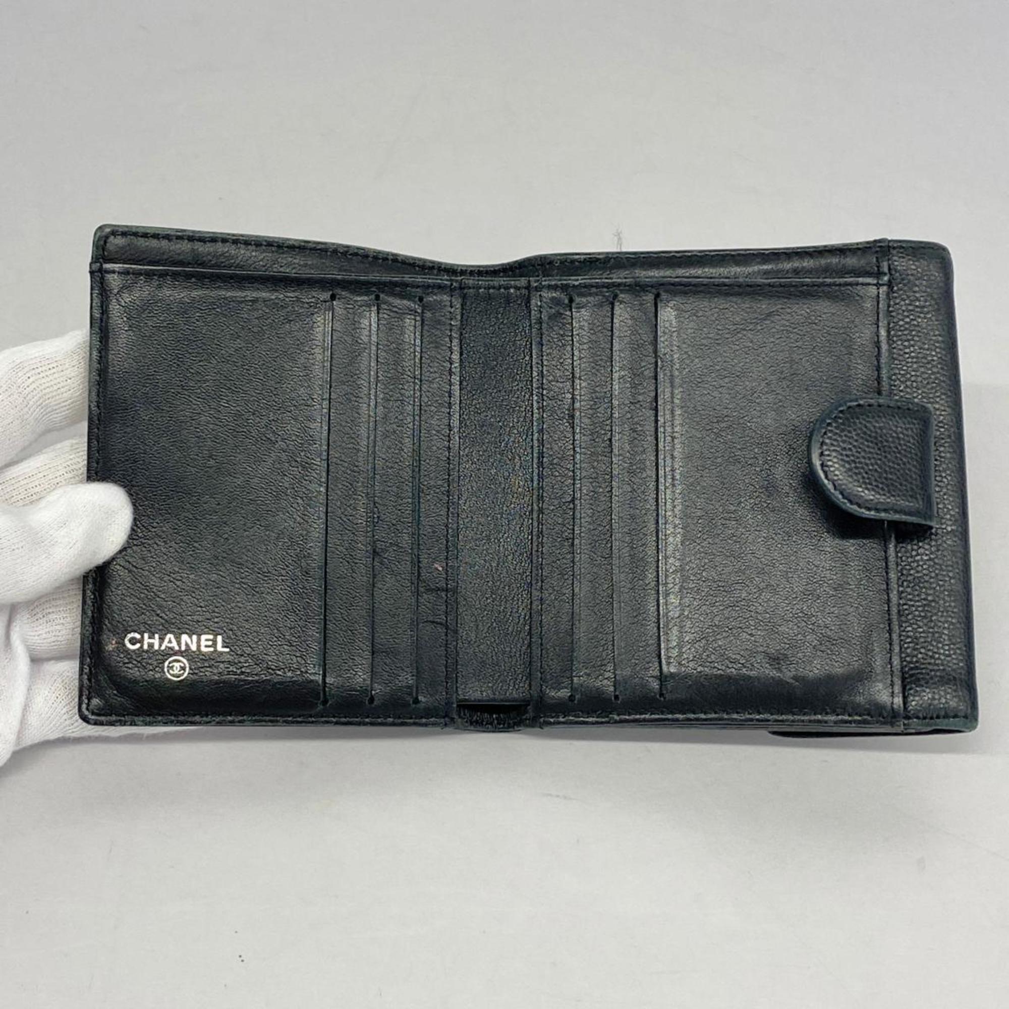 chanel wallet caviar skin black ladies