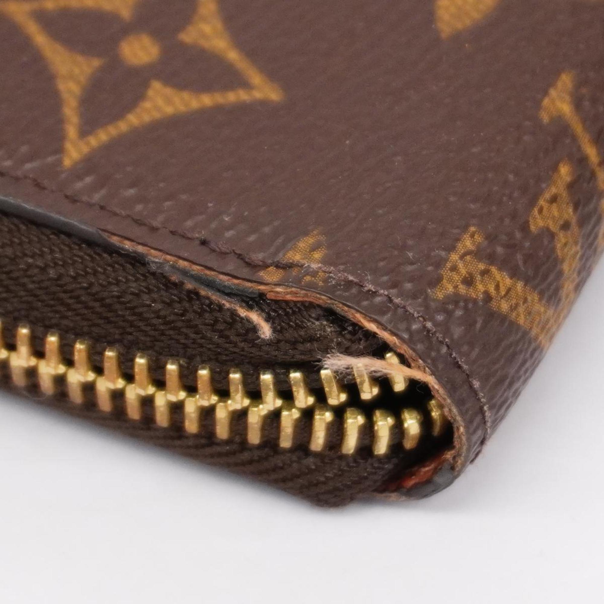 Louis Vuitton Long Wallet Monogram Zippy M42616 Brown Men's Women's