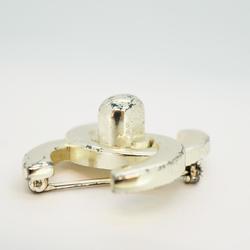 Chanel Brooch Turnlock Metal Silver 96P Women's