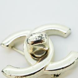 Chanel Brooch Turnlock Metal Silver 96P Women's