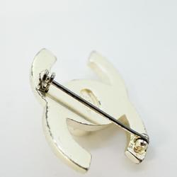 Chanel Brooch Turnlock Metal Silver 96P Women's