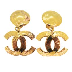 Chanel Earrings Coco Mark Circle GP Plated Gold 94P Women's