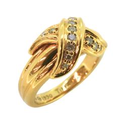 Tiffany Ring Signature Diamond K18YG Yellow Gold Ladies