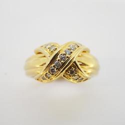 Tiffany Ring Signature Diamond K18YG Yellow Gold Ladies