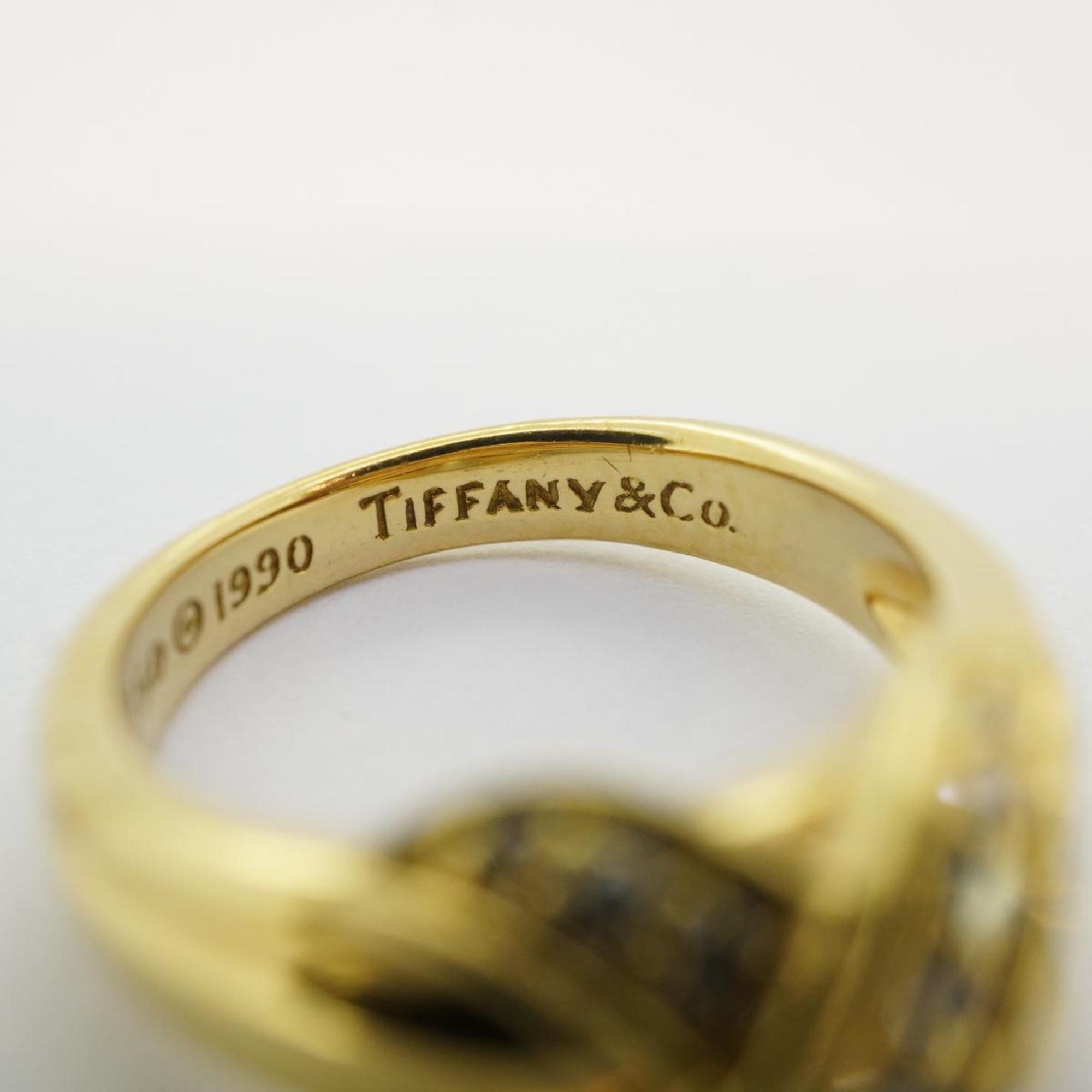 Tiffany Ring Signature Diamond K18YG Yellow Gold Ladies