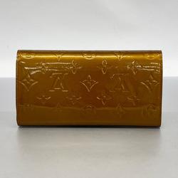 Louis Vuitton Tri-fold Long Wallet Vernis Porte Tresor International M91166 Bronze Men's Women's