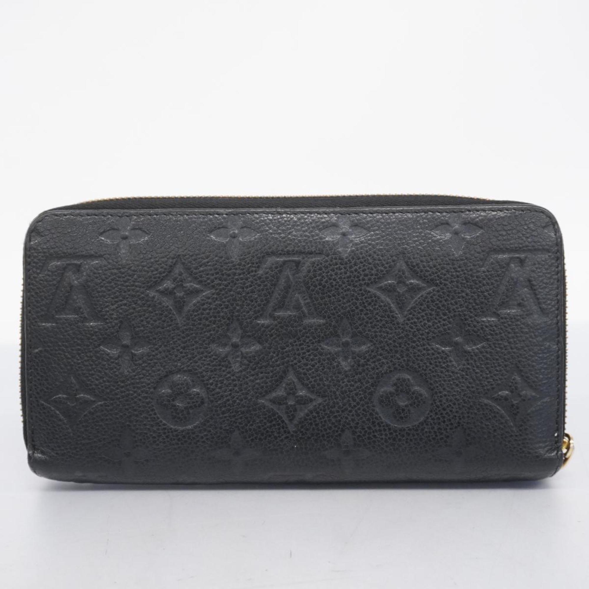 Louis Vuitton Long Wallet Monogram Empreinte Zippy M60571 Noir Ladies