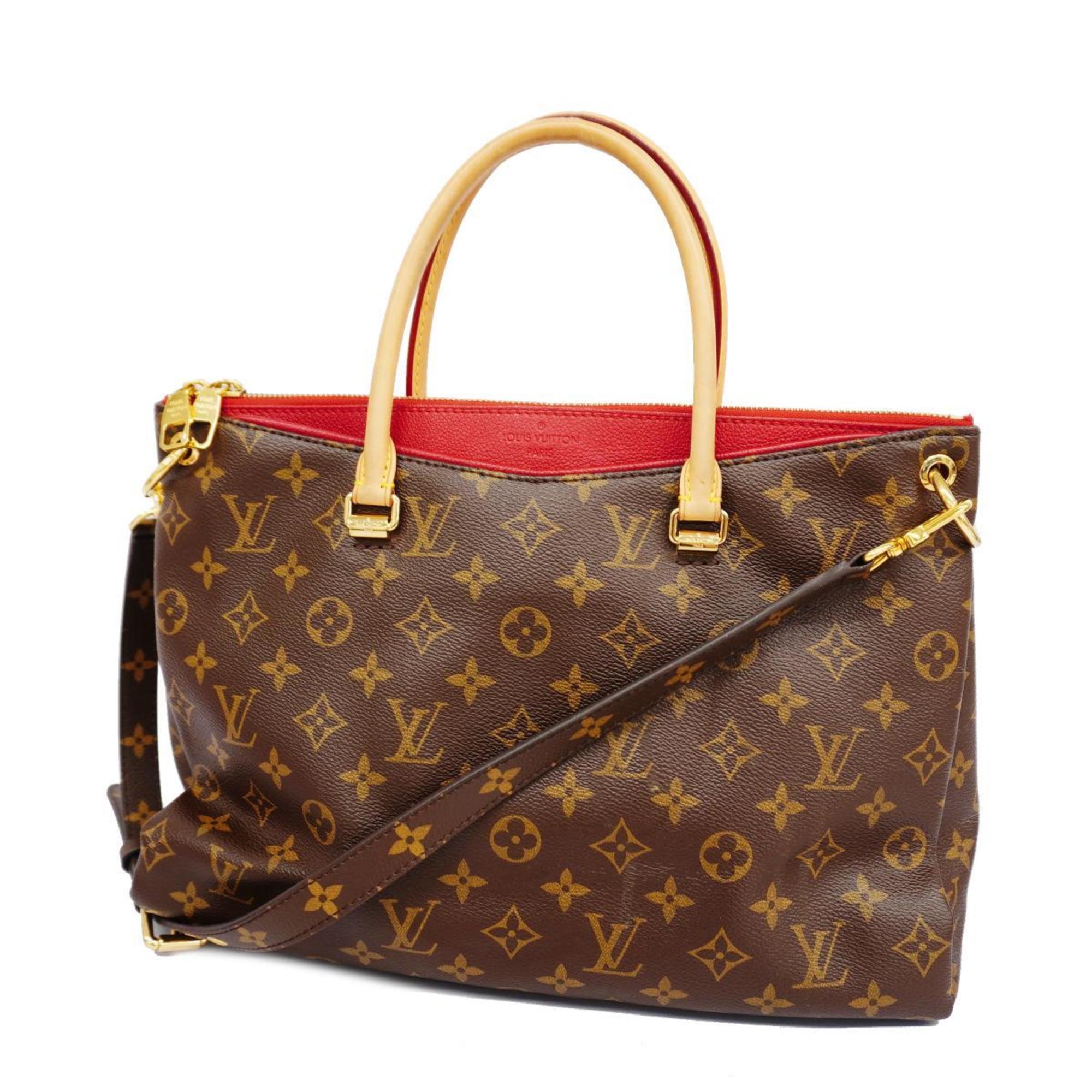 Louis Vuitton Handbag Monogram Pallas M41175 Brown Cerise Ladies