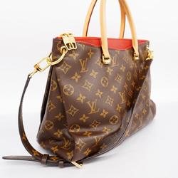 Louis Vuitton Handbag Monogram Pallas M41175 Brown Cerise Ladies