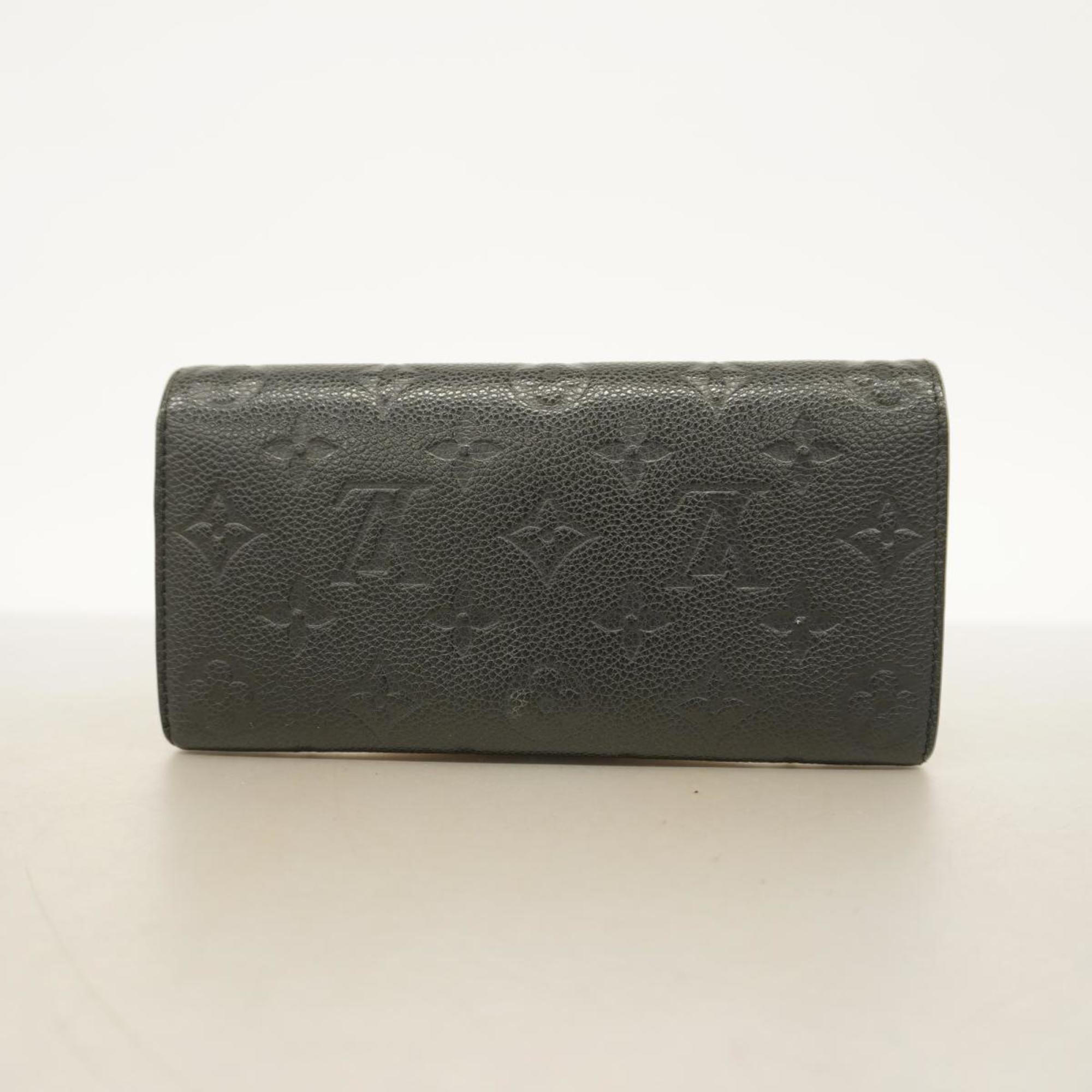 Louis Vuitton Long Wallet Monogram Empreinte Portefeuille Emilie M62369 Noir Ladies