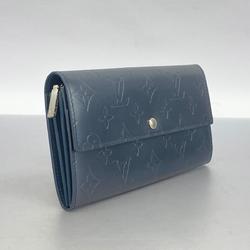 Louis Vuitton Long Wallet Monogram Matte Porto Monnaie Credit M65175 Blue Women's