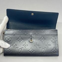 Louis Vuitton Long Wallet Monogram Matte Porto Monnaie Credit M65175 Blue Women's