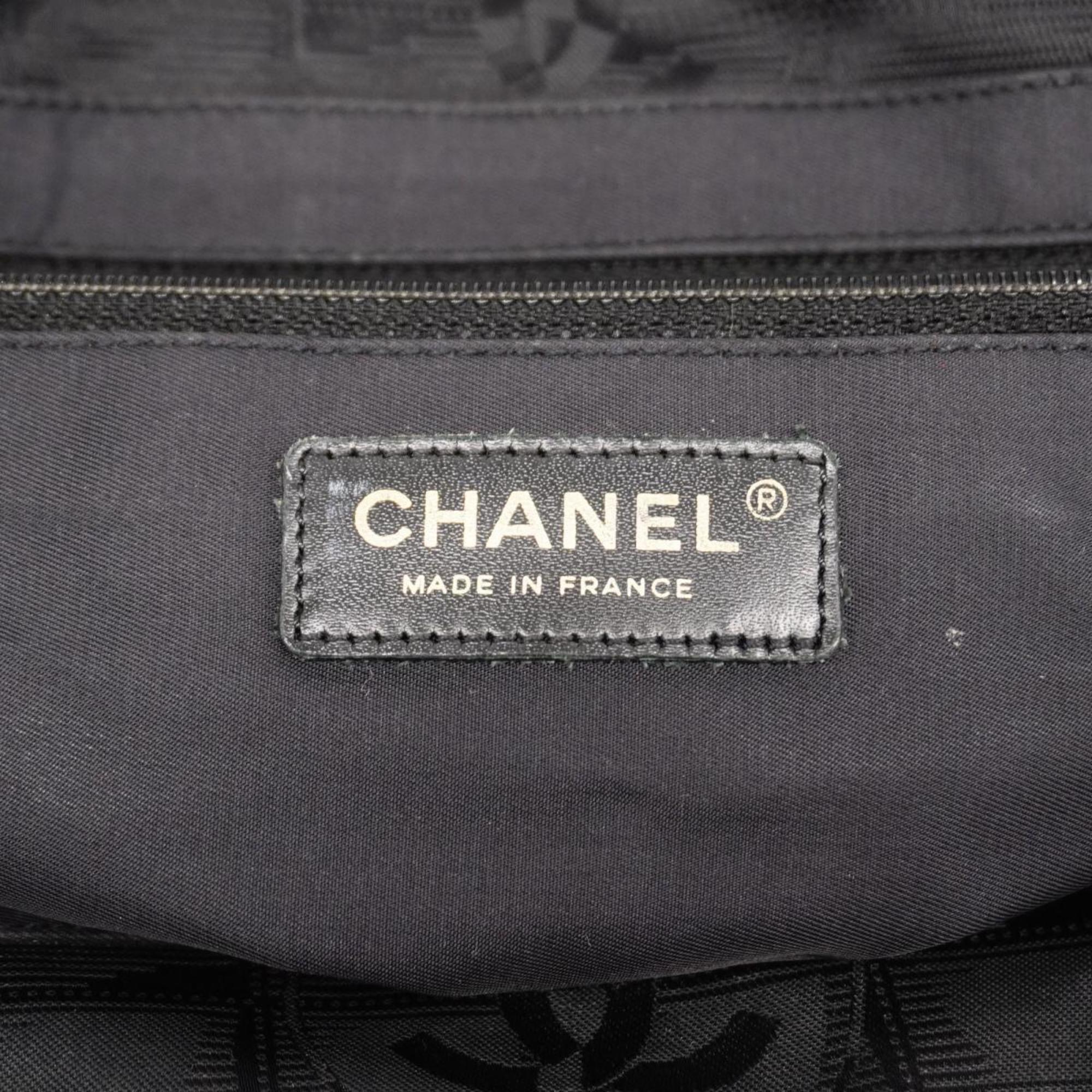 Chanel Tote Bag New Travel Nylon Black Champagne Women's