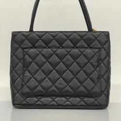 Chanel Tote Bag Reproduction Caviar Skin Black Women's