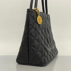 Chanel Tote Bag Reproduction Caviar Skin Black Women's