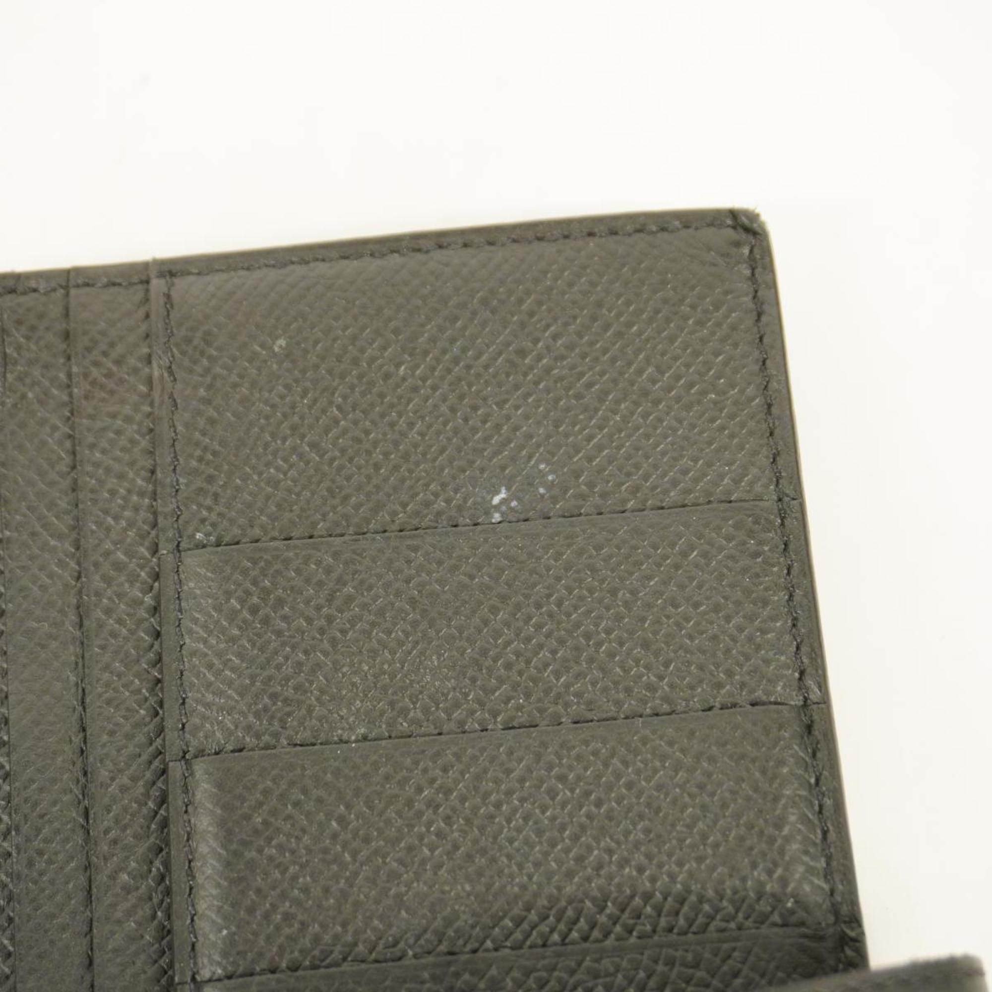 Hermes Long Wallet Bearn Soufflet C Stamped Epsom Leather Black Men's Women's