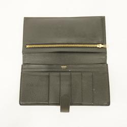 Hermes Long Wallet Bearn Soufflet C Stamped Epsom Leather Black Men's Women's