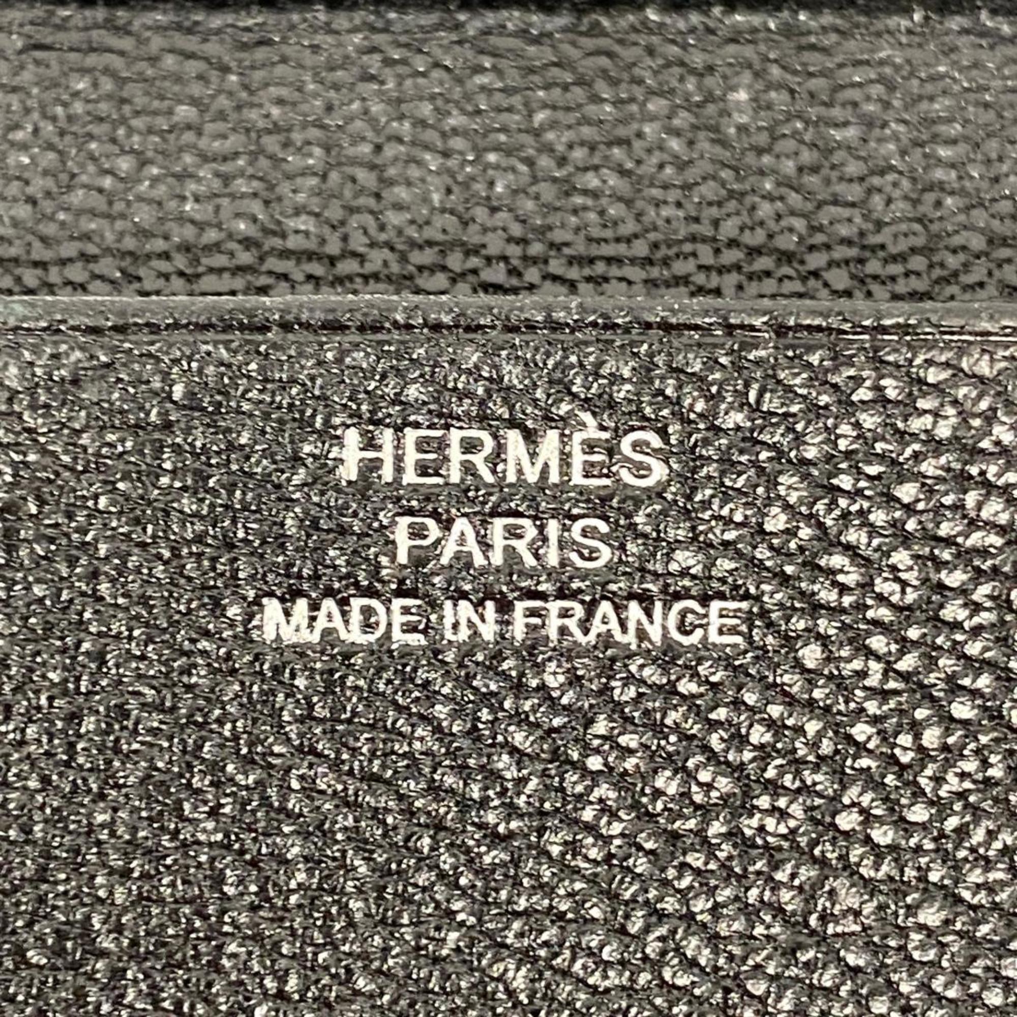 Hermes Diary Cover Agenda C Stamp Chevre Mysore Black Men's Women's