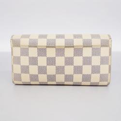 Louis Vuitton Long Wallet Damier Azur Portefeuille Sarah N63208 White Ladies